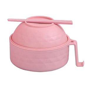 MIIDNTLX Ramen Bowl, Microwave Ramen Cooker, Plastic Mixing Salad Pasta Fruit Rice Cereal Instant Noodles Soup Maker Plates Bowls with Lids Set, Kitchen College Dorm Room Essentials, Pink MIIDNTLX Ramen Bowl, Microwave Ramen Cooker, Plastic Mixing Salad Pasta Fruit Rice Cereal Instant Noodles Soup Maker Plates Bowls with Lids Set, Kitchen College Dorm Room Essentials, Pink