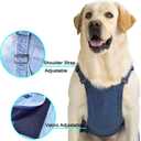 Classic Dog Jeans Overall for Medium Large Dogs,Pet Denim Jumpsuit Onesies Clothes Costumes for All-Match,Blue Vintage Washed Blue Pants Outfits