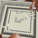 Vintage Black and White Mahjong Mat for Table 31.5 X 31.5 in, Gifts for Mahjong Players, Traditional Oriental Chinoiserie Chinese Anti-Slip Table Cover Tablecloth for Poker Board Card Tile Game