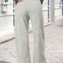 Barrel Sweatpants Women Casual Baggy Elastic Waisted Pants Wide Leg Gym Trousers with Pockets (White, M)