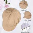 Women Newsboy Cap Visor Beret Hats Soft 8 Panels Vintage Cabbie Hat Octagonal Cap for Women Solid Color Summer Hats