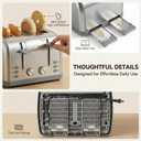 Toaster 4 Slice Retro Stainless Steel,Best Prime 4 Slice Toaster Wide Solt with 7 Shade Settings, Perfect for Waffles, Bagels and More Lainsten T-527