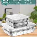 NEEBAKE 24 Pack Disposable Aluminum Pans with Lids Combo Set- 12 Large 9x13 Foil Pans Half Size & 12 Small 8x8 Tin Foil Baking Pans, Tin Trays Containers for Meal Prep, Food Cooking, Roasting, Heating