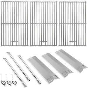 Replacement Kit for Kitchen Aid 720-0787D 730-0787D 720-0953 730-0953 720-0953L, 7MM Solid Stainless Steel Cooking Grates, Burner and Heat Plates Replacement Parts for Kitchen Aid Gas Grill