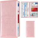 TOURSUIT Car Registration and Insurance Card Holder, Vehicle License Document Glove Box Compartment Organizer, Interior Car Accessories for Women Men Teens (Rose Gold)