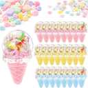 Thyle 24 Pcs Candy Containers for Party Favors Ice Cream Shaped Candy Boxes Bulk Cute Plastic Treat Containers for Cream Summer Gift Weddings Birthdays Home Party Supplies (Sweet Summer)
