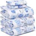RUVANTI 100% Cotton Sheets – Split King Size Percale Bedding, Cooling & Breathable Floral Design, Durable with a Crisp, Soft & Comfortable Feel, 16" Deep Pocket, 5Piece Set, Monotones