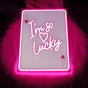 Neon Sign Led Neon Lights Signs for Wall Decor USB Powered Led for Room Decoration (I am lucky)