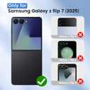 Ruky for Z Flip 7 Case with Privacy Screen Protector, Full Body Cover Anti-Scratches Shockproof Hard PC Ultra-Thin, Support Wireless Charging Protective Phone Cover for Samsung Galaxy Z Flip 7, Black