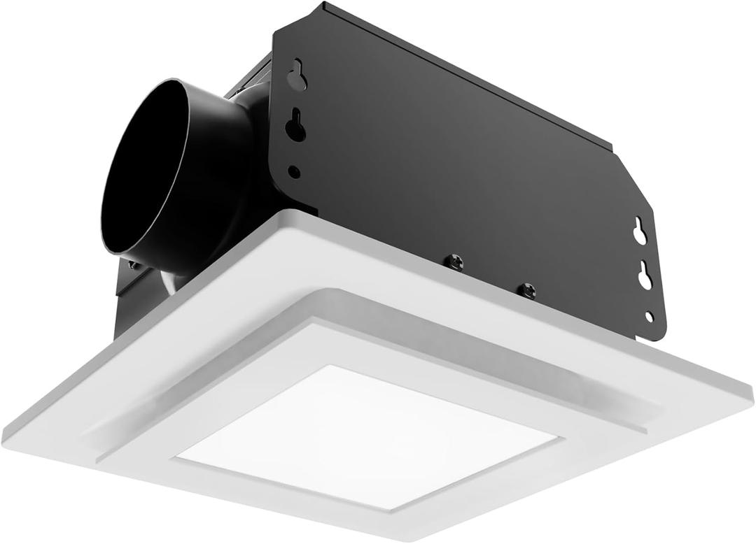 10in Panel Bathroom Exhaust Fan with Light, 7.5in Opening Bathroom Fan with 6000K LED Light Combo, 120CFM 1.0Sones Low Noise Bath room Ventilation Fan for Home/Bath/Office/Hotel 10in Panel Bathroom Exhaust Fan with Light, 7.5in Opening Bathroom Fan with 6000K LED Light Combo, 120CFM 1.0Sones Low Noise Bath room Ventilation Fan for Home/Bath/Office/Hotel