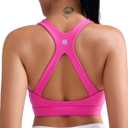RUNNING GIRL Sports Bras for Women High Support Molded Cup High Impact Sports Bras with Sewn in Pads Racerback Running Bra(3113 Neon Pink M)