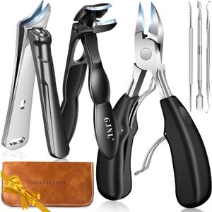 Toenail Clippers for Thick Toenails, Mens Stocking Stuffers 2025 Angled Head Toe Nail Clippers, Heavy Duty 45 Slanted Toenail Clippers, 37mm Wide Jaw Nail Clippers Christmas Gifts for Men Dad, 6 PCS