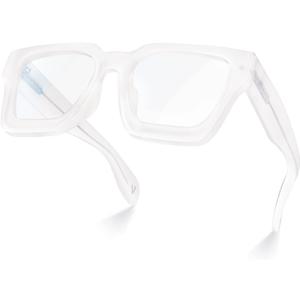 VISOONE Enhanced Version Rectangle Chic Preppy Look Blue Light Blocking Glasses for Women Men RIVER-LIGHTER 
