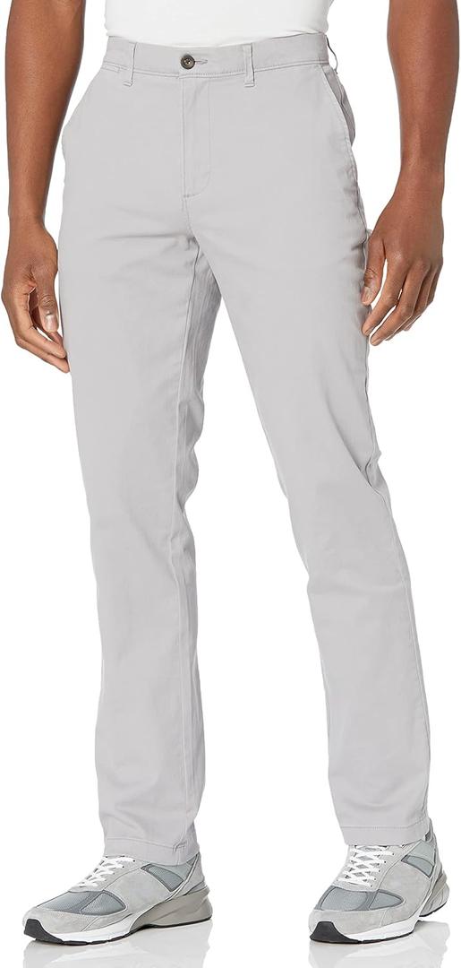 Amazon Essentials Mens Athletic-Fit Casual Stretch Chino Pant (30W x 32L, Grey)