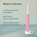Philips Sonicare 4100 Series Electric Toothbrush - Sonic Toothbrush with Advanced Sonic Technology, Pressure Sensor, Two Intensity Settings, Smartimer & Quadpacer, Deep Pink, Model HX3681/26