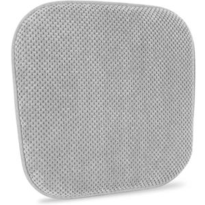 Silver Grey Kitchen Chairs Cushions Non Slip Foam Office Seat Cushions Washable Soft Thick Pads Large Wooden Metal Tapered Dining Chair Cushions,17" x 15"