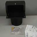 8 Inch Hooded Wall Vent with Screen, Damper, 8-1/4" Length Duct, 14 Gauge Steel Vent Covers for Wall, Wall Vent Cover for Residential Housing and Industrial Facilities Air Exhaust, Black