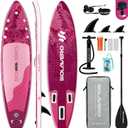 SOLAVERO 10'6" Inflatable Stand Up Paddle Board for Adults Supports 450LB | 33" Wide, SUP with Premium Accessories, Non-Slip EVA Deck & 10 D-Rings, Easy Inflate & Storage, for Fishing, Surfing & Yoga