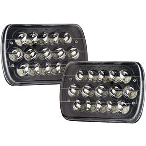 Black Pair 45w 7x6 5x7 Inch Headlights 6052 6054 H5054 H6054 Hi/Low Sealed Beam Replacement Compatible With Chevy Express Cargo Van 1500 2500 3500 Jeep Toyota Pickup Dodge Ford F250 E350