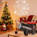 Snowflake Projector Lights Outdoor Led Snow Flake Projector Lamp for Holiday Decorations Snowflake Projector Lights Outdoor/Indoor for New Year Party Yard Decor (Black)