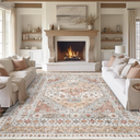 zesthome 9x12 Area Rugs,Stain Resistant Washable Rug,Ultra-Thin Rugs for Living Room,Bedroom,Non-Slip Backing Home Decor Large Area Rug (Orange,9'x12')