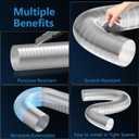 Hon&Guan 4-inch Semi Rigid Dryer Vent Hose, 8 Feet Flexible Aluminum Duct with 2 Clamps, and Aluminum Foil Tape