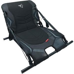 Pelican ErgoBoost Folding Kayak Seat - Adjustable Compact Traveler With Back Support - Multifunctional Booster, Black