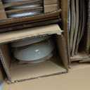 Famiware Annecy Plates and Bowls Sets, Stoneware Dinnerware Sets for 4, 12 Pieces Dish Set with Lipped Edges, Chip and Scratch Resistant, Microwave and Dishwasher Safe, Grey-White