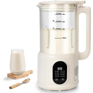 Automatic Nut Milk Maker, 8 in1 40oz Soybean Milk Machine for Homemade Almond, Oat, Soy, Coconut, Plant-Based Milk and Non Dairy Beverages, 12 Hours Timer/Auto-clean/Room Temp/Keep Warm/Boil/Low-Noise