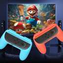 Juylay Controller Grips for Nintendo Switch 2 (2025), Comfort Ergonomic Handle Kit Accessories for Switch 2 Joycon, Anti-Slip for Joy con Grips for Super Nintendo Games(2-Pack, Blue & Orange)