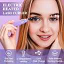 2 x Heated Eyelash Curler with Comb, USBC Rechargeable Electric Lash Wand, 3 Heat Levels 65/75/85C (Purple)