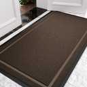 Front Door Mat Indoor Outdoor Entrance, All-Season Waterproof Outdoor Doormat, Absorbent Floor Mats Traps Dirt & Moisture, Rubber Backing Low Profile Entryway Mat, Brown, 34"*60"