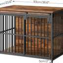 HOOBRO Dog Crate Furniture, 36.6" Heavy Duty Dog Kennel with Sliding Barn Door, Wooden Dog Cage Indoor, Decorative Side End Table for Small/Medium Dogs, Rustic Brown and Black FG162GW03G1
