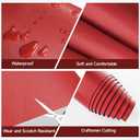 Marine Vinyl Fabric, 0.9MM Thick Soft Smooth Waterproof Synthetic Fabric Material, Outdoor Boat Automotive, DIY and Crafting Pleather (Red, 5Yd Roll (54'' X 180'' inch))