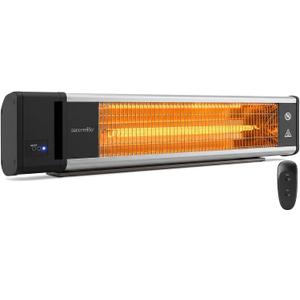SereneLife Portable Infrared Indoor and Outdoor Electric Space Heater with Remote, IP65 Approved, 1500 Watt Wall-Mounted Hanging for Patio, Restaurant, Backyard, Garage, Decks, Gazebos, Cafes