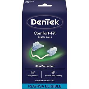 DenTek Comfort-Fit Dental Guard, Mouth Guard for Grinding Teeth at Night, Pack of 2 Guards & 1 Storage Case