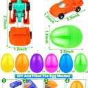 AMENON 12 Pack Easter Eggs with Transform Car Toys For Boys, Easter Basket Stuffers Transform Vehicle Robot For Kids Boys Easter Egg Hunts Classroom Prize Supplies Fillers Party Favors