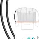 1PCS Trampoline Curved Pole, Universal Trampoline Replacement Enclosure Pole to Fit 8-16FT Curved Pole Trampoline Frame, Includes Foam Sleeve and Hardware with 2 Installation Options