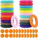 Mosquito Repellent Bracelets 24 Pack, Individually Wrapped Mosquito Repellent Bands with 60 Pcs Mosquito Stickers Patches, Natural Insect Bug Wristbands for Kids and Adults