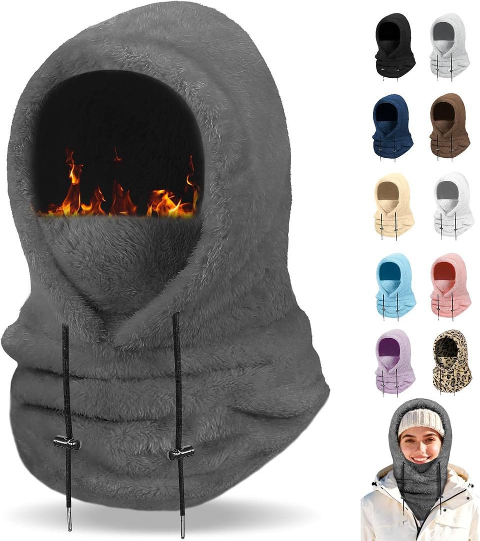 Winter Balaclava Ski Mask: Windproof Fleece Warm Face Cover Hood for Men Women Snowboarding Skiing Hiking Cycling