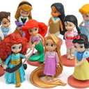 11-Pack Cartoon Dream World Princess Action Figures Toys, Rapunzel Snow Cinderella White Snow Fairy Rapunzel Decoration Doll, Children Toy Gift