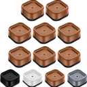 shouwuhho 8 Pack Furniture Risers Adjustable Bed Risers Heavy Duty Lifts Height 1", Square Stackable Bed Risers 1, 2 or 3 Inch for Desk Leg Table Couch Sofa Chair Bed Frame Legs Dorm, Brown