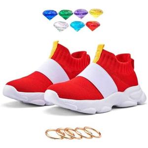 Shoes for Boys Girls Kids Children Red Running Walking Sneakers Tennis Shoes Birthday Party Gift, Size 35