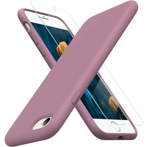Miracase Ultra Slim Designed for iPhone SE Case 2022(3rd Gen)/iPhone SE 2020 Case(2nd Gen)/iPhone 7 Case/iPhone 8 Case with Screen Protector, Multi-Color Silicone Shockproof Phone Case(Blackcurrant)