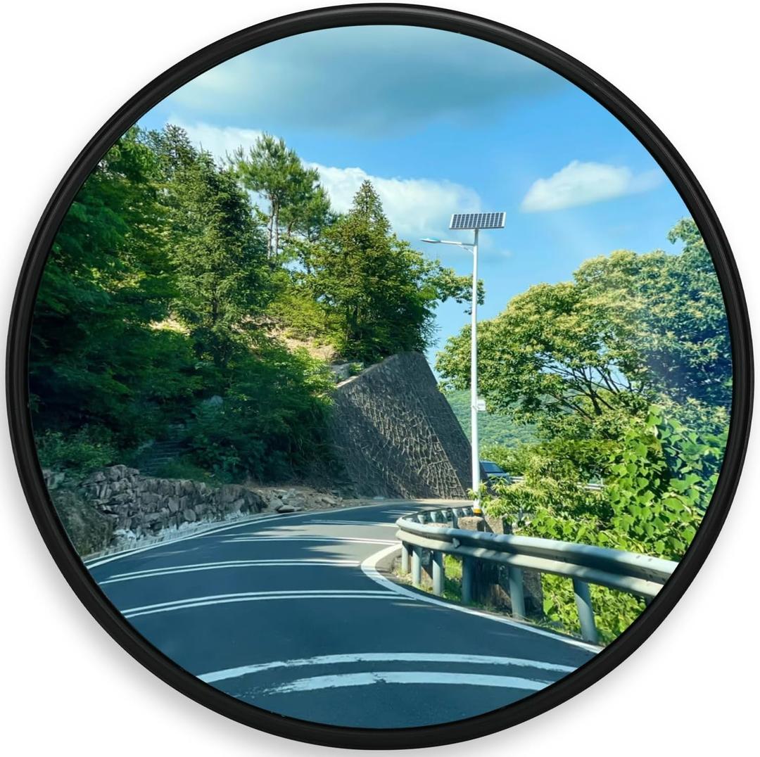 24" Unbreakable Convex Traffic Mirror Vision up to 35FT, Lightweight PC, Ideal for Driveways, Garages, Warehouses, and more Indoor/Outdoor Use