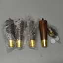 6 Inch Wooden Furniture Legs with Gold Cap Set of 4 Sofa Replacement Solid Wood Furniture Feet for Armchair Couch Cabinet Dresser Ottoman TV Stand Bed Legs (Dark Brown-6inch)