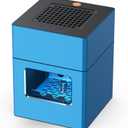 Multifunctional Smokeless Ashtray, HEPA Filter Smokeless Ashtray Indoor with Lighter, USB Rechargeable Smoke Removing ashtray for home,bedroom, office,car(Blue)(AP078)