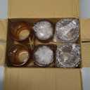 Kate Aspen Vintage Glass Tealight & Amber Votive Candle Holders (Set of 6)  Rustic Fluted Candle Holder Set, Boho Home Decor, Wedding Table Centerpieces, Farmhouse Kitchen Table Decor (One Size)