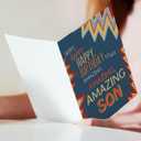 2 x Son Birthday Card, To My Son Birthday Card Gifts from Mom Dad,Gifts for Adult Sons Gift Ideas-8x5.3 Inches, Double-Sided (BX254)