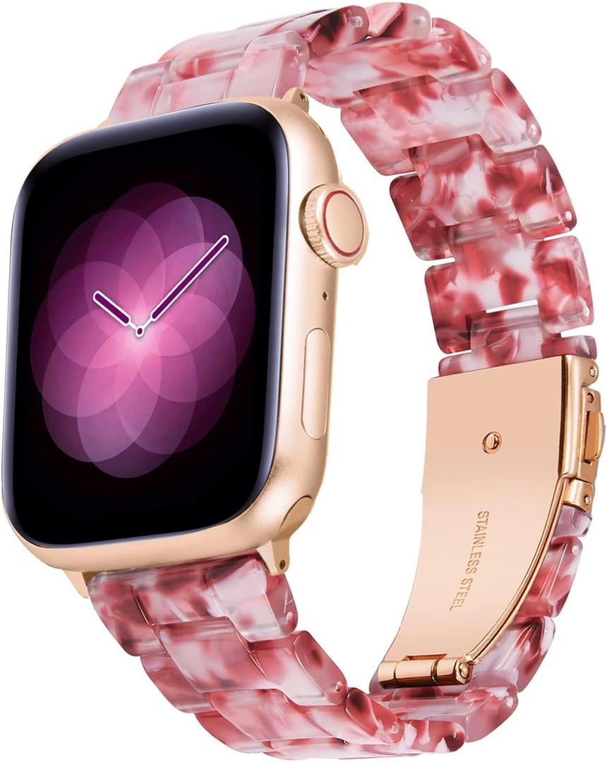 BINLUN Compatible with Apple Watch Bands 38mm 40mm 41mm 42mm 44mm 45mm 46mm 49mm for Women Men Lightweight Resin Watch Straps Compatible with iWatch Series 11/10/9/8/7/6/5/4/3/2/1/Ultra3 2 1/SE3 2 1